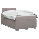 Box Spring Seng med Madras og LED Gråbrun 120 x 200 cm Stof