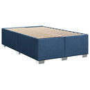 Box Spring Seng med Madras og LED Blå 120 x 200 cm Stof