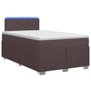 Box Spring Seng med Madras og LED Mørk Brun 120 x 200 cm Stof