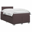 Box Spring Seng med Madras og LED Mørk Brun 120 x 200 cm Stof