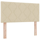 Box Spring Seng med Madras og LED Cremefarvet 120 x 200 cm Stof