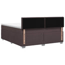 Box Spring Seng med Madras og LED Mørk Brun 140 x 190 cm Stof