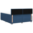 Box Spring Seng med Madras og LED Blå 140 x 190 cm Stof