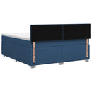 Box Spring Seng med Madras og LED Blå 140 x 190 cm Stof