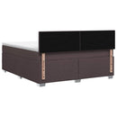 Box Spring Seng med Madras og LED Mørk Brun 140 x 200 cm Stof