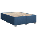 Box Spring Seng med Madras og LED Blå 140 x 200 cm Stof