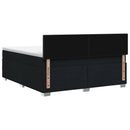 Box Spring Seng med Madras og LED Sort 140 x 200 cm Stof