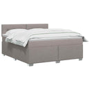 Box Spring Seng med Madras og LED Gråbrun 160 x 200 cm Stof
