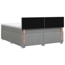 Box Spring Seng med Madras og LED Lysegrå 160 x 200 cm Stof