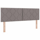Box Spring Seng med Madras og LED Gråbrun 160 x 200 cm Stof