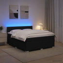 Box Spring Seng med Madras og LED Sort 180 x 200 cm Stof