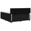 Box Spring Seng med Madras og LED Sort 180 x 200 cm Stof