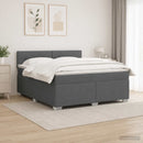 Box Spring Seng med Madras og LED Mørkegrå 180 x 200 cm Stof