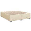 Box Spring Seng med Madras og LED Cremefarvet 180 x 200 cm Stof
