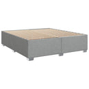 Box Spring Seng med Madras og LED Lysegrå 180 x 200 cm Stof