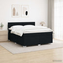 Box Spring Seng med Madras og LED Sort 140 x 190 cm Stof