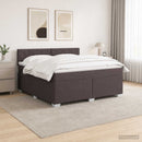 Box Spring Seng med Madras og LED Mørk Brun 180 x 200 cm Stof