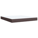 Box Spring Seng med Madras og LED Mørk Brun 180 x 200 cm Stof