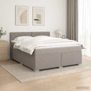 Box Spring Seng med Madras og LED Gråbrun 180 x 200 cm Stof