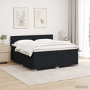 Box Spring Seng med Madras og LED Sort 200 x 200 cm Stof