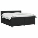 Box Spring Seng med Madras og LED Sort 200 x 200 cm Stof