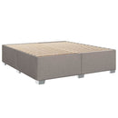 Box Spring Seng med Madras og LED Gråbrun 200 x 200 cm Stof