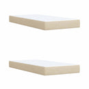 Box Spring Seng med Madras og LED Cremefarvet 200 x 200 cm Stof