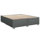 Box Spring Seng med Madras og LED Mørkegrå 200 x 200 cm Stof