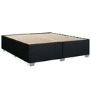 Box Spring Seng med Madras og LED Sort 200 x 200 cm Stof