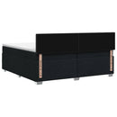 Box Spring Seng med Madras og LED Sort 200 x 200 cm Stof