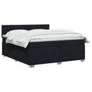 Box Spring Seng med Madras og LED Sort 200 x 200 cm Stof