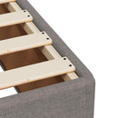 Box Spring Seng med Madras og LED Gråbrun 200 x 200 cm Stof