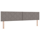 Box Spring Seng med Madras og LED Gråbrun 200 x 200 cm Stof