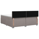 Box Spring Seng med Madras og LED Gråbrun 200 x 200 cm Stof