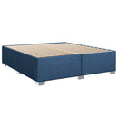 Box Spring Seng med Madras og LED Blå 200 x 200 cm Stof