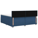 Box Spring Seng med Madras og LED Blå 200 x 200 cm Stof