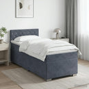 Box Spring Seng med Madras og LED Mørkegrå 90 x 190 cm Velour