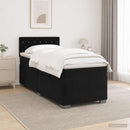 Box Spring Seng med Madras og LED Sort 100 x 200 cm Velour