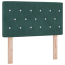 Box Spring Seng med Madras og LED Mørkegrøn 80 x 200 cm Velour