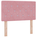 Box Spring Seng med Madras og LED Lyserød 80 x 200 cm Velour