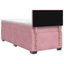 Box Spring Seng med Madras og LED Lyserød 80 x 200 cm Velour