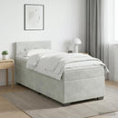 Box Spring Seng med Madras og LED Lysegrå 80 x 200 cm Velour