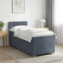 Box Spring Seng med Madras og LED Mørkegrå 80 x 200 cm Velour
