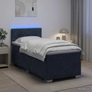 Box Spring Seng med Madras og LED Mørkegrå 90 x 190 cm Velour