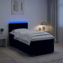 Box Spring Seng med Madras og LED Sort 100 x 200 cm Velour
