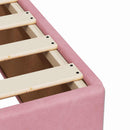 Box Spring Seng med Madras og LED Lyserød 80 x 200 cm Velour