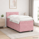 Box Spring Seng med Madras og LED Lyserød 80 x 200 cm Velour