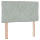 Box Spring Seng med Madras og LED Lysegrå 80 x 200 cm Velour
