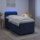Box Spring Seng med Madras og LED Mørkegrå 100 x 200 cm Velour