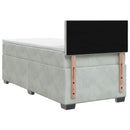 Box Spring Seng med Madras og LED Lysegrå 90 x 200 cm Velour